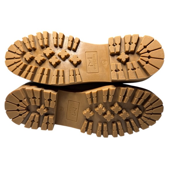 Marc Fisher Izzie Suede Lace-Up Lugsole Shearling Ankle Boots Size 10 Oasis Tan - Picture 9 of 10